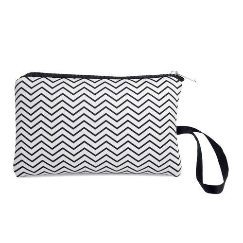 Tamanhos, Medidas e Dimensões do produto Necessaire Clássica em Neoprene Tritengo - Zig Zag Black