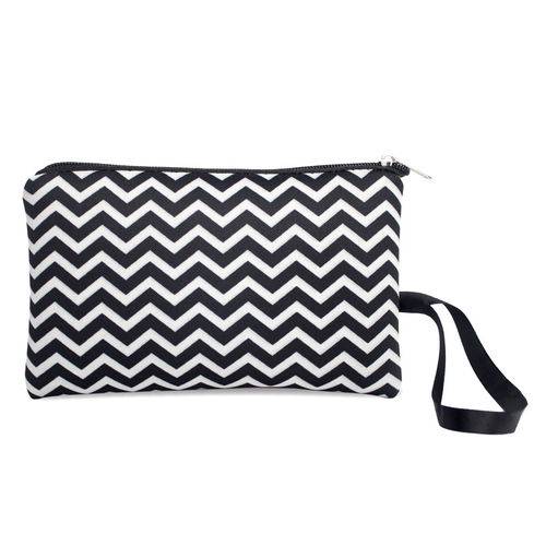 Tamanhos, Medidas e Dimensões do produto Necessaire Clássica em Neoprene Tritengo - Zig Zag White