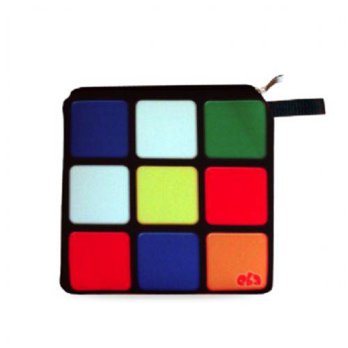 Tamanhos, Medidas e Dimensões do produto Necessaire Neoprene Cubo Mágico Game Nostalgia Bolsinha com Zíper Clássico