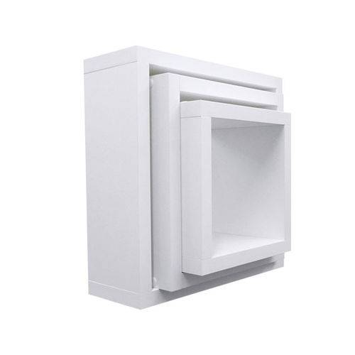 Tamanhos, Medidas e Dimensões do produto Nicho Cubo Branco Kit com 3 Peças 30/25/20 100% Mdf - 10cm