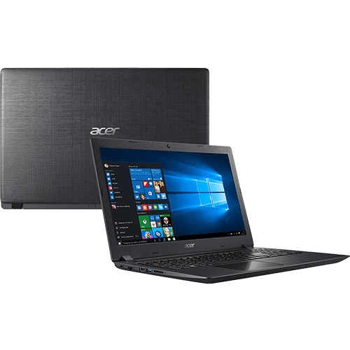 Tamanhos, Medidas e Dimensões do produto Notebook Acer A315-51-30V4 8ª Intel Core 8 I3 4GB 1TB Tela LED 15.6" Windows 10 - Preto