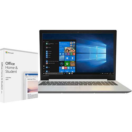 Tamanhos, Medidas e Dimensões do produto Notebook Ideapad 330 8ª Intel Core I5 4GB 1TB W10 15.6" HD Branco - Lenovo + Microsoft Office Home And Student 2019