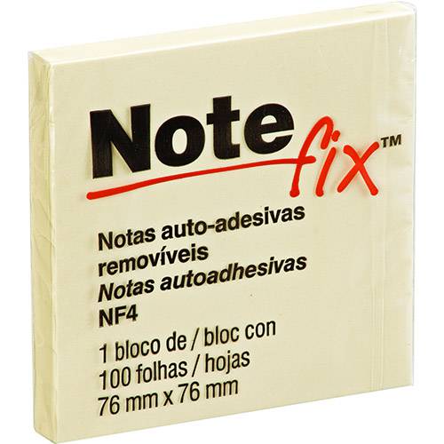 Tamanhos, Medidas e Dimensões do produto Notefix Nfx4 100 Folhas 76x76mm - 3M