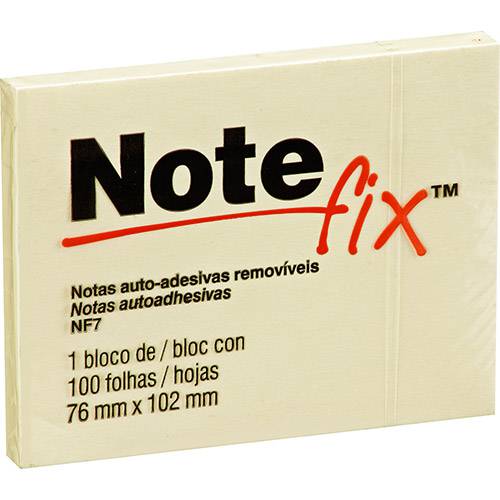 Tamanhos, Medidas e Dimensões do produto Notefix Nfx7 100 Folhas 76x102mm - 3M