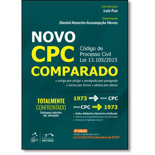 Tamanhos, Medidas e Dimensões do produto Novo Cpc Comparado: Código de Processo Civil Lei 13.105-2015