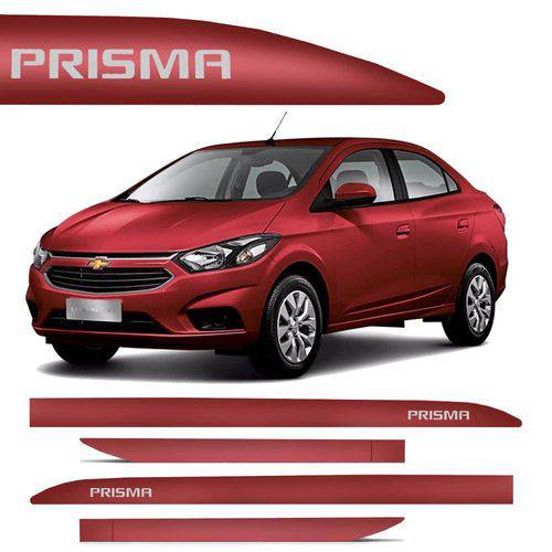 Tamanhos, Medidas e Dimensões do produto Novo Friso Lateral Slim Chevrolet Prisma Vermelho Carmim