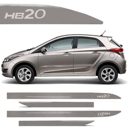 Tamanhos, Medidas e Dimensões do produto Novo Friso Lateral Slim Hyundai Hb20 Prata Sand