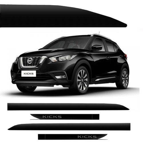 Tamanhos, Medidas e Dimensões do produto Novo Friso Lateral Slim Nissan Kicks Preto Premium - 4 Peças