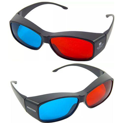 Tamanhos, Medidas e Dimensões do produto Óculos 3d Positivo Ultra Resistente Ótima Qualidade Red Cyan