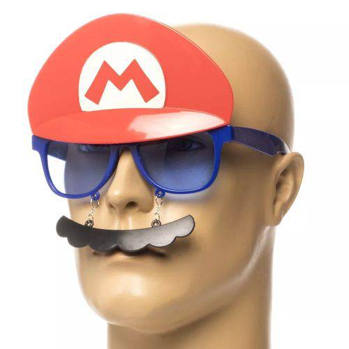 Tamanhos, Medidas e Dimensões do produto Óculos de Sol Super Mario Festas Acessório Carnaval