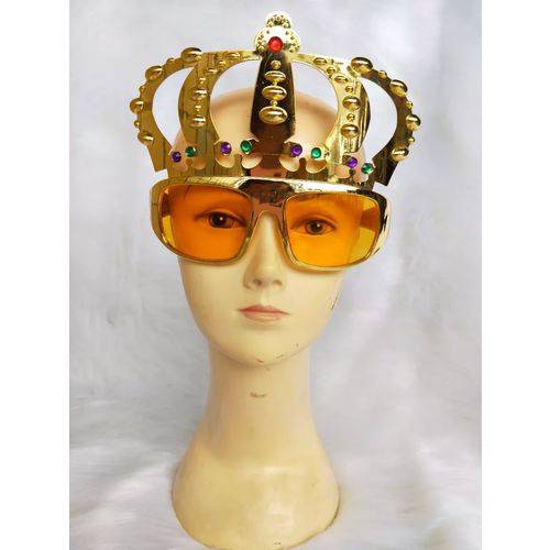 Tamanhos, Medidas e Dimensões do produto Óculos Festa Rei Coroa Acessório Fantasia Carnaval