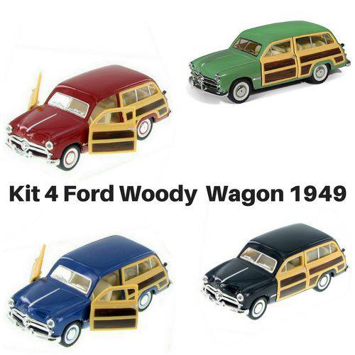 Tamanhos, Medidas e Dimensões do produto Oferta 4 Carrinho de Coleção Ford Woody Wagon 1949 1/40 Metal