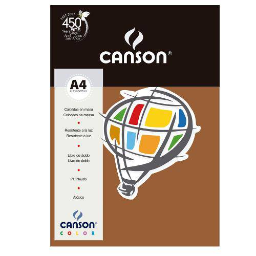Tamanhos, Medidas e Dimensões do produto Pacote Canson Color Chocolate 180g/M² A4 210 X 297 Mm com 10 Folhas - 66661273