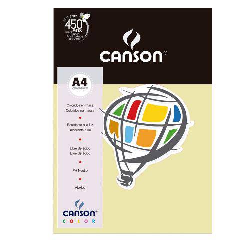 Tamanhos, Medidas e Dimensões do produto Pacote Canson Color Marfim 180g/M² A4 210 X 297 Mm com 10 Folhas - 66661206