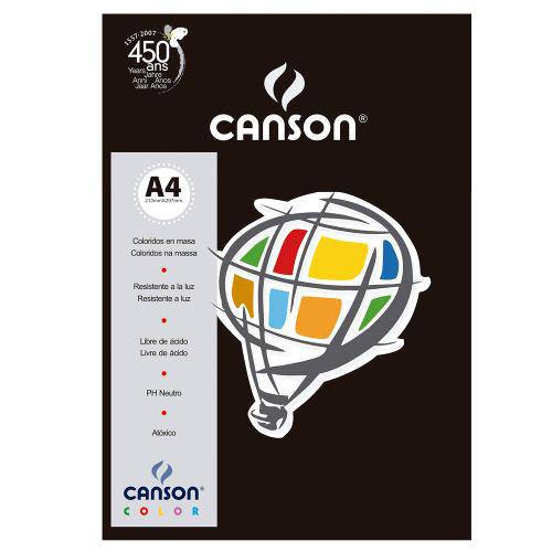 Tamanhos, Medidas e Dimensões do produto Pacote Canson Color Preto 180g/M² A4 210 X 297 Mm com 10 Folhas - 66661211