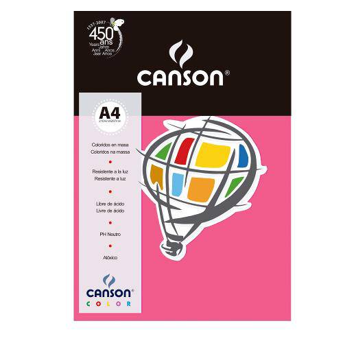 Tamanhos, Medidas e Dimensões do produto Pacote Canson Color Rosa Escuro 180g/M² A4 210 X 297 Mm com 10 Folhas - 66661196