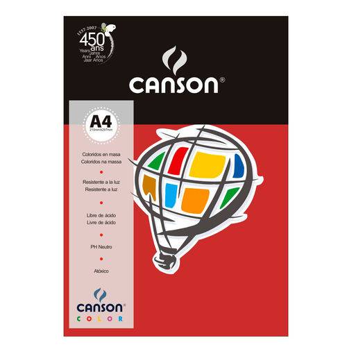 Tamanhos, Medidas e Dimensões do produto Pacote Canson Color Vermelho Escuro 180g/m² A4 210 X 297 Mm com 10 Folhas - 66661194