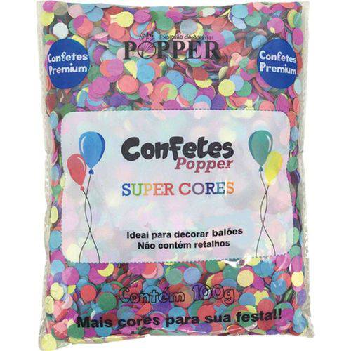 Tamanhos, Medidas e Dimensões do produto Pacote de Confete Cores Premium 95 Gramas Popper
