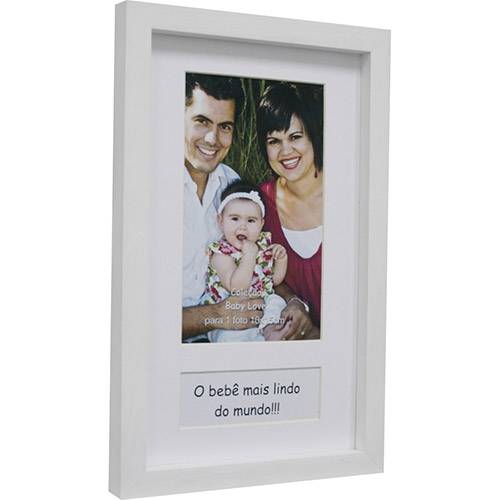 Tamanhos, Medidas e Dimensões do produto Painel de Fotos Baby Love (27x17x2cm) Branco com Vermelho para 1 Foto - Kapos