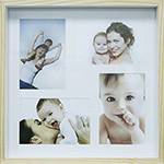 Tamanhos, Medidas e Dimensões do produto Painel de Fotos Color Wood 30x30cm Branco para 4 Fotos 10x15cm - Kapos