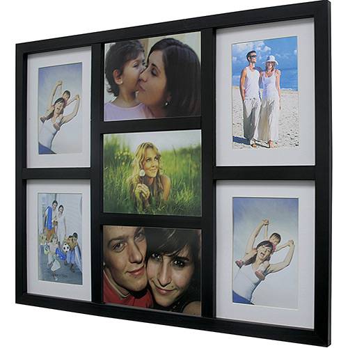 Tamanhos, Medidas e Dimensões do produto Painel de Fotos Fine (45x54x3cm) Branco com Preto para 7 Fotos - Kapos