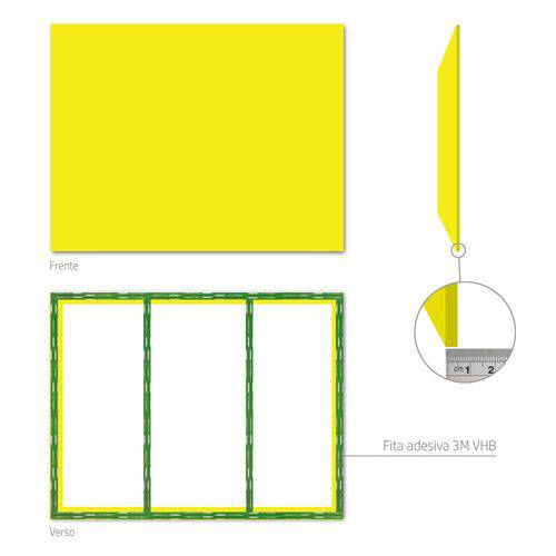 Tamanhos, Medidas e Dimensões do produto Painel Metálico Slim Amarelo - 45x70 Cm