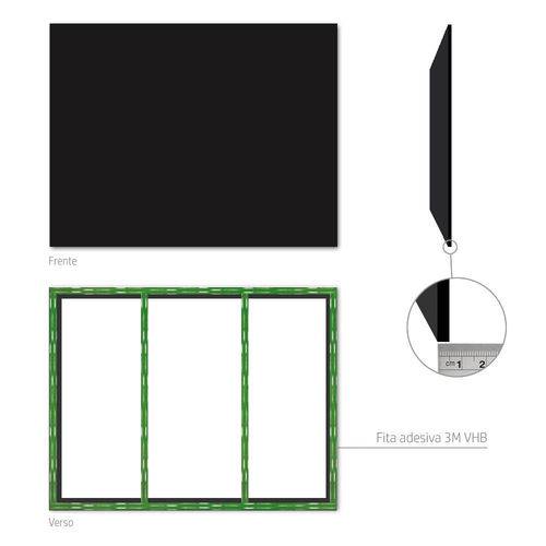 Tamanhos, Medidas e Dimensões do produto Painel Metálico Slim Preto - 45x70 Cm