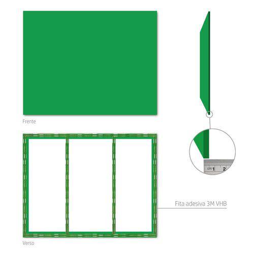 Tamanhos, Medidas e Dimensões do produto Painel Metálico Slim Verde - 45x70 Cm