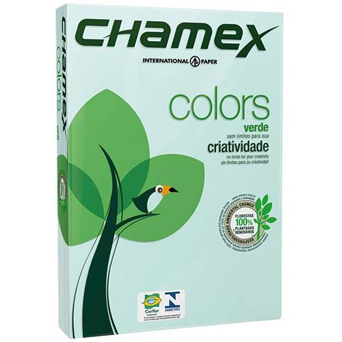 Tamanhos, Medidas e Dimensões do produto Papel Colors Verde A4 (21x29,7cm) - 500 Folhas - Chamex