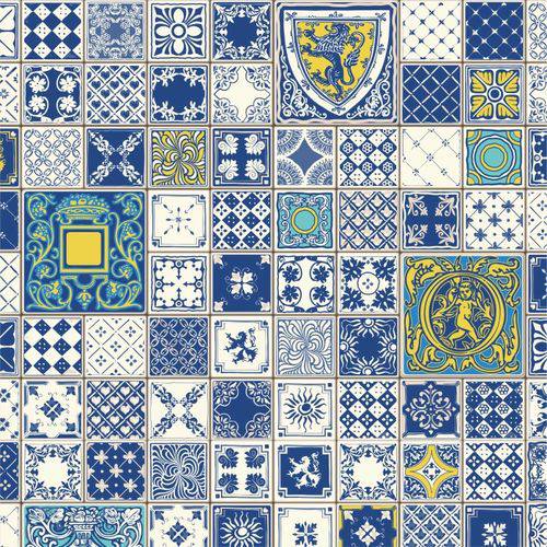 Tamanhos, Medidas e Dimensões do produto Papel de Parede Adesivo Lavavel Patchwork Azulejos