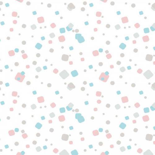 Tamanhos, Medidas e Dimensões do produto Papel de Parede Adesivo Quadrados Azul Cinza e Rosa 2,70x0,57m