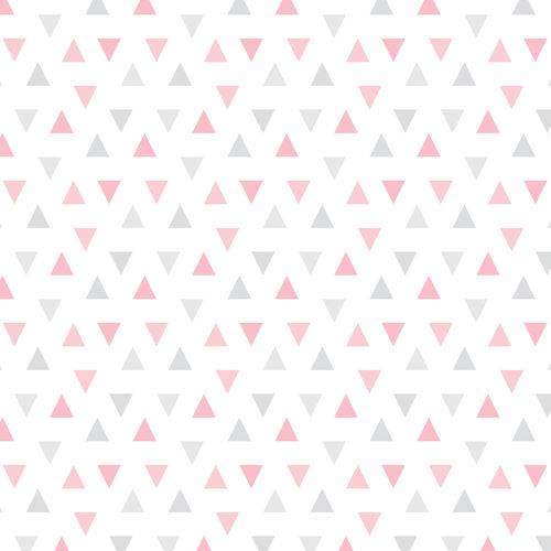 Tamanhos, Medidas e Dimensões do produto Papel de Parede Adesivo Triângulos Rosa e Cinza 2,70x0,57m