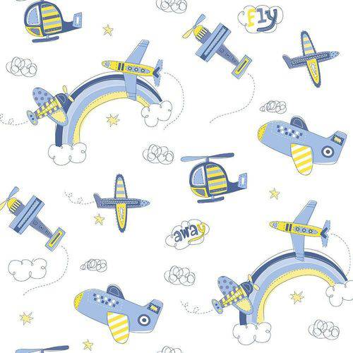Tamanhos, Medidas e Dimensões do produto Papel de Parede Aviao Azul Bobinex Bambinos 3306