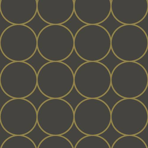 Tamanhos, Medidas e Dimensões do produto Papel de Parede Circulos Dourado Fundo Preto Cirque Importado Lavavel