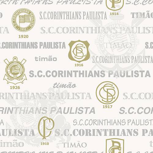 Tamanhos, Medidas e Dimensões do produto Papel de Parede Corinthians Importado Branco Dourado Lavavel