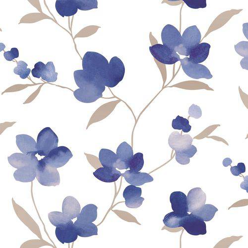 Tamanhos, Medidas e Dimensões do produto Papel de Parede Florido Aquarela Azul Allegra Muresco Prime