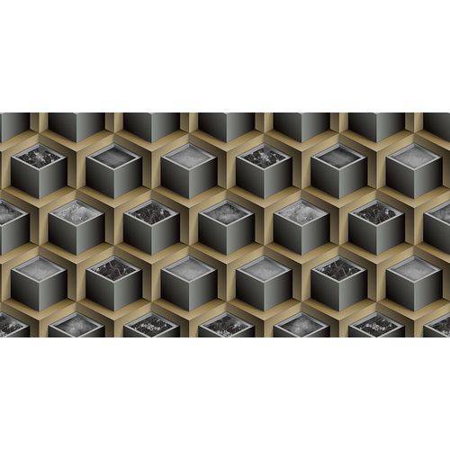 Tamanhos, Medidas e Dimensões do produto Papel de Parede Importado Coleção Fantasy 3d Geométrico Formas Cinza, Tons de Marrom