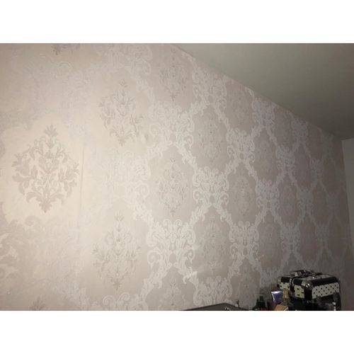 Tamanhos, Medidas e Dimensões do produto Papel de Parede Importado Vinílico Lavável Damask Nude Decoração Sala Quarto Escritório