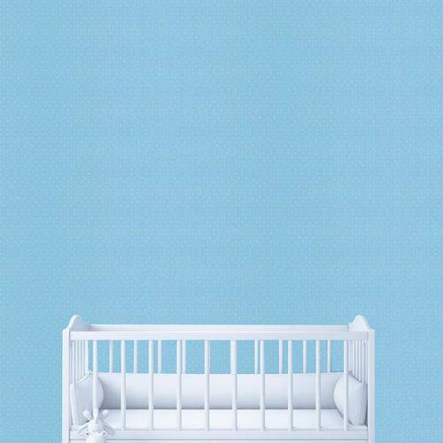 Tamanhos, Medidas e Dimensões do produto Papel de Parede Importado Vinílico Lavável Infantil Poá Branco com Azul