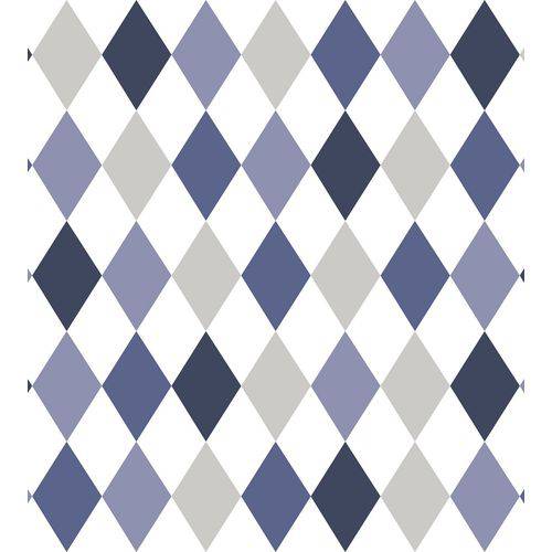 Tamanhos, Medidas e Dimensões do produto Papel de Parede Losangos Tons de Azul e Cinza Bobinex Renascer 6246 Vinílico