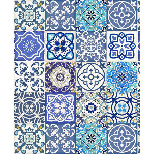 Tamanhos, Medidas e Dimensões do produto Papel de Parede Vinilico Azulejo Portugues Azul Allegra Muresco
