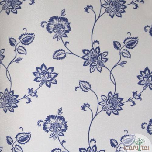 Tamanhos, Medidas e Dimensões do produto Papel de Parede Vinílico Coleção Barcelona Floral Off White, Azul Royal