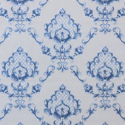 Tamanhos, Medidas e Dimensões do produto Papel de Parede Vinílico Coleção Chamonix - Damask Off White com Azul