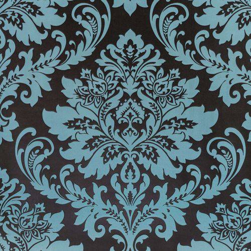 Tamanhos, Medidas e Dimensões do produto Papel de Parede Vinílico Coleção Colmar France Damask Preto, Azul