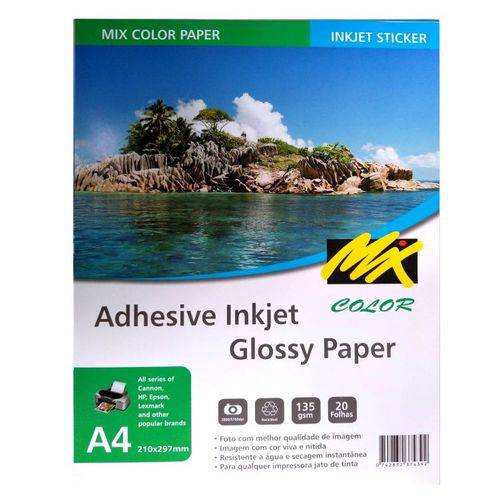 Tamanhos, Medidas e Dimensões do produto Papel Fotografico Adesivo 135gr A4 210X297mm - Pacote com 20fls