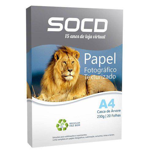 Tamanhos, Medidas e Dimensões do produto Papel Fotográfico Texturizado Modelo Casca de Árvore Glossy (Brilho) A4 230g - 20 Folhas