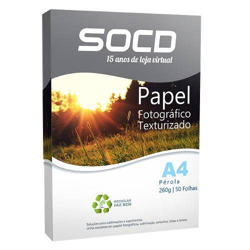 Tamanhos, Medidas e Dimensões do produto Papel Fotográfico Texturizado Modelo Pérola Glossy (Brilho) A4 260g - 50 Folhas