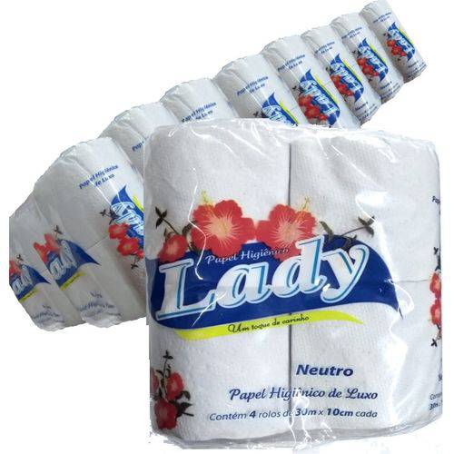 Tamanhos, Medidas e Dimensões do produto Papel Higiénico Luxo Neutro Branco Lady Fardo com 64 Rolos de 30 Metros