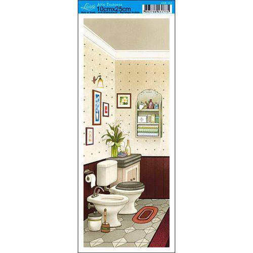 Tamanhos, Medidas e Dimensões do produto Papel para Arte Francesa Litoarte 10 X 25 Cm - Modelo Afp-057 Banheiro Iv