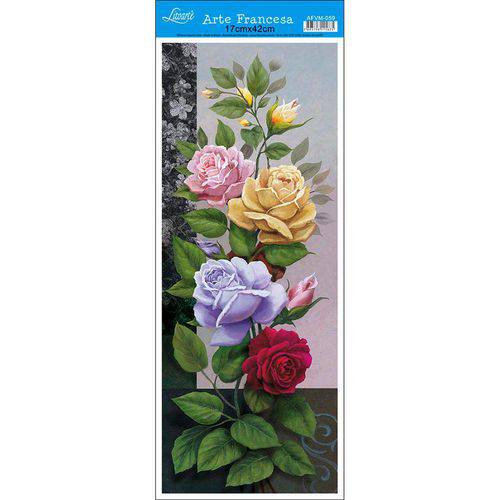 Tamanhos, Medidas e Dimensões do produto Papel para Arte Francesa Litoarte 17 X 42 Cm - Modelo Afvm-059 Rosas Coloridas